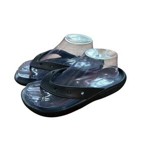 Crocs Comfort Flip Flops‎ Womens Size 7/9 Black Casual Thong Sandals